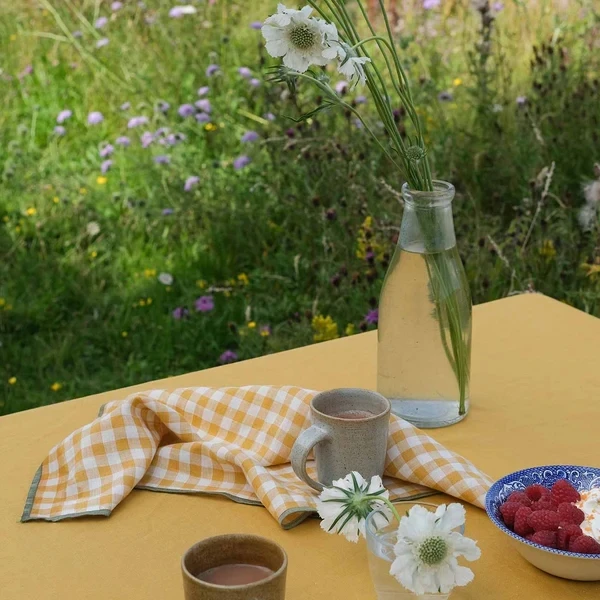 Eco Friendly Biodegradable  Wholesale Flax Linen Custom Size  Table Cloth Napkin