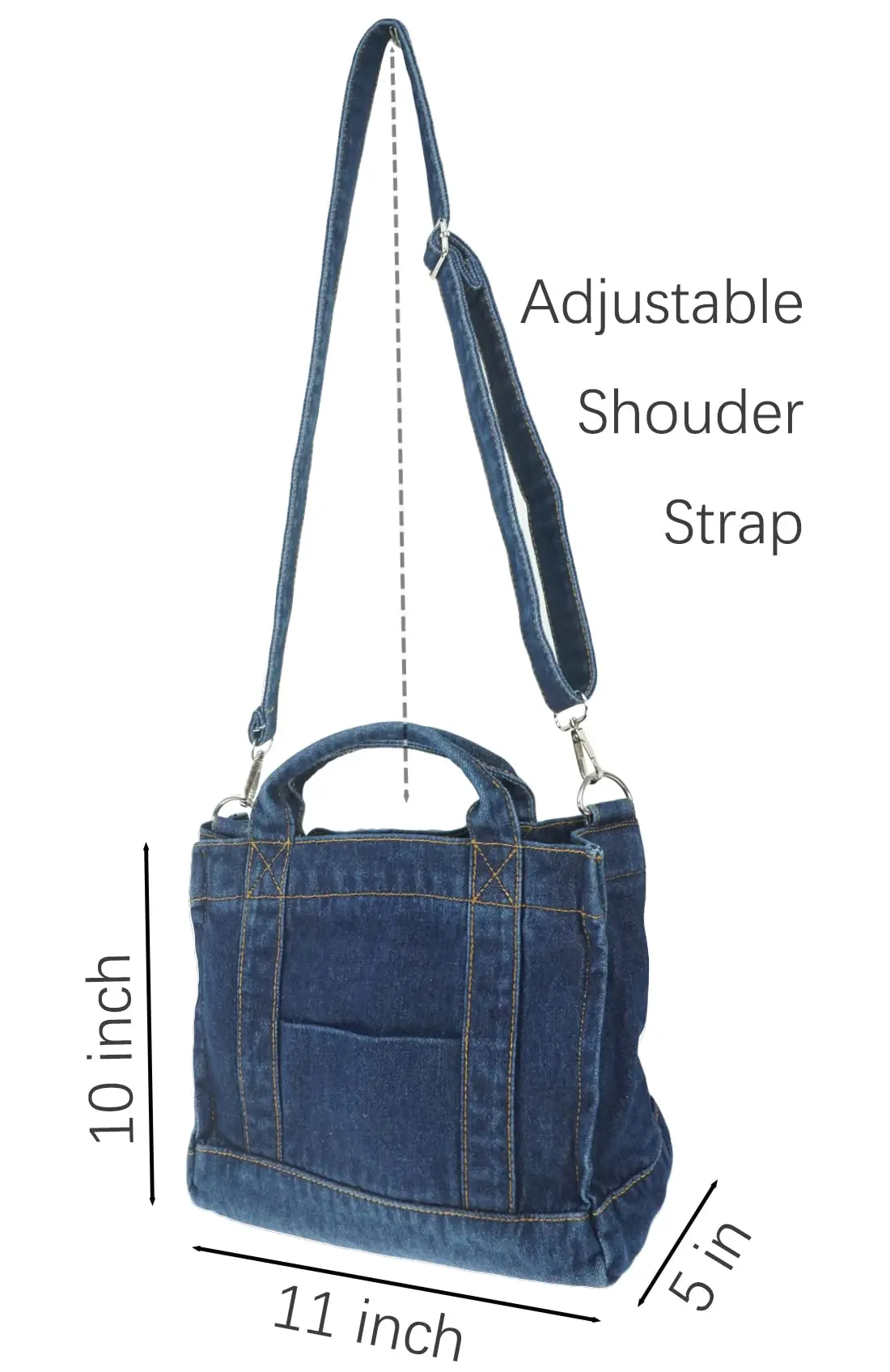 Tote  Handbag for Women Casual Hobo denim Bag Retro Crossbody  Bag Large Capacity Denim Purses With Custom Logo