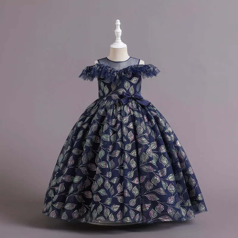 Fashion Kids Clothing Sunflower Baby Girls Wedding Dresses Birthday Party FOR 5-10YEARS Y007