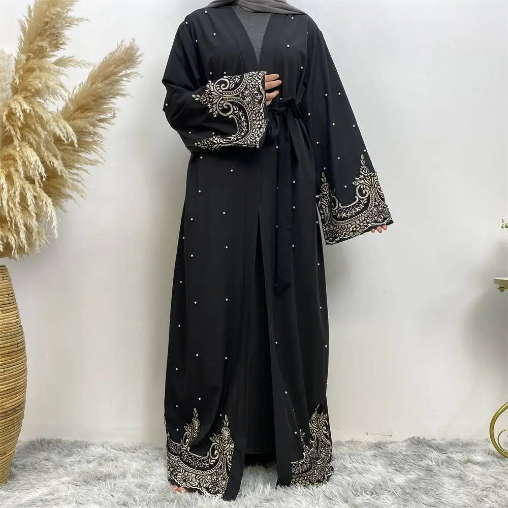 Luxury Islamic Clothing Plus Size Lace Up Muslim Dress Fashion Abaya Muslim Women Islamic Hijab abaya dubai muslim dresses