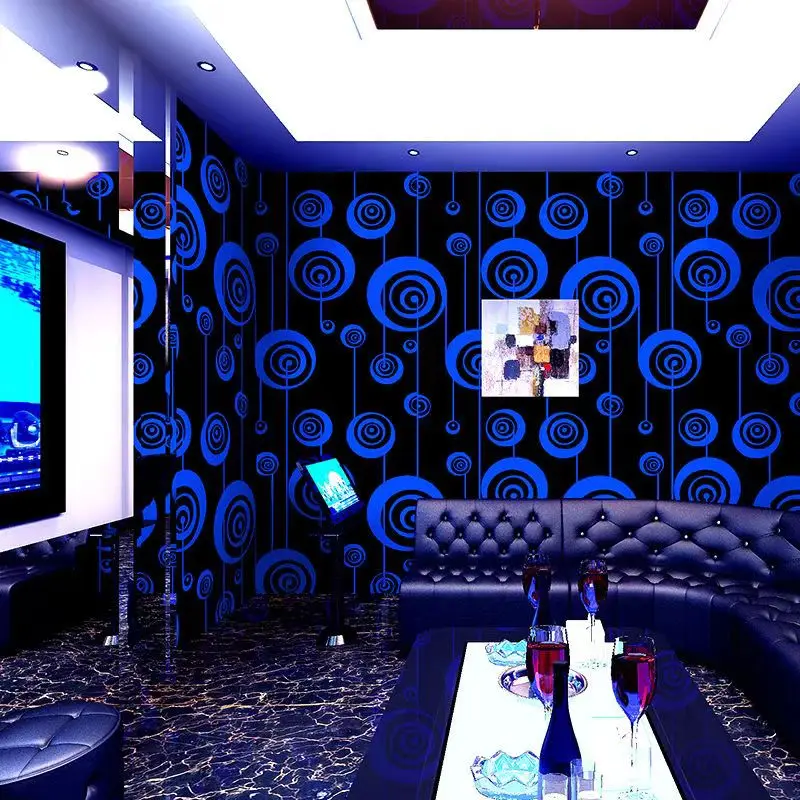 3D Striped Non-Woven Wallpaper Elegant KTV Background Decor With Durable Water-Resistant