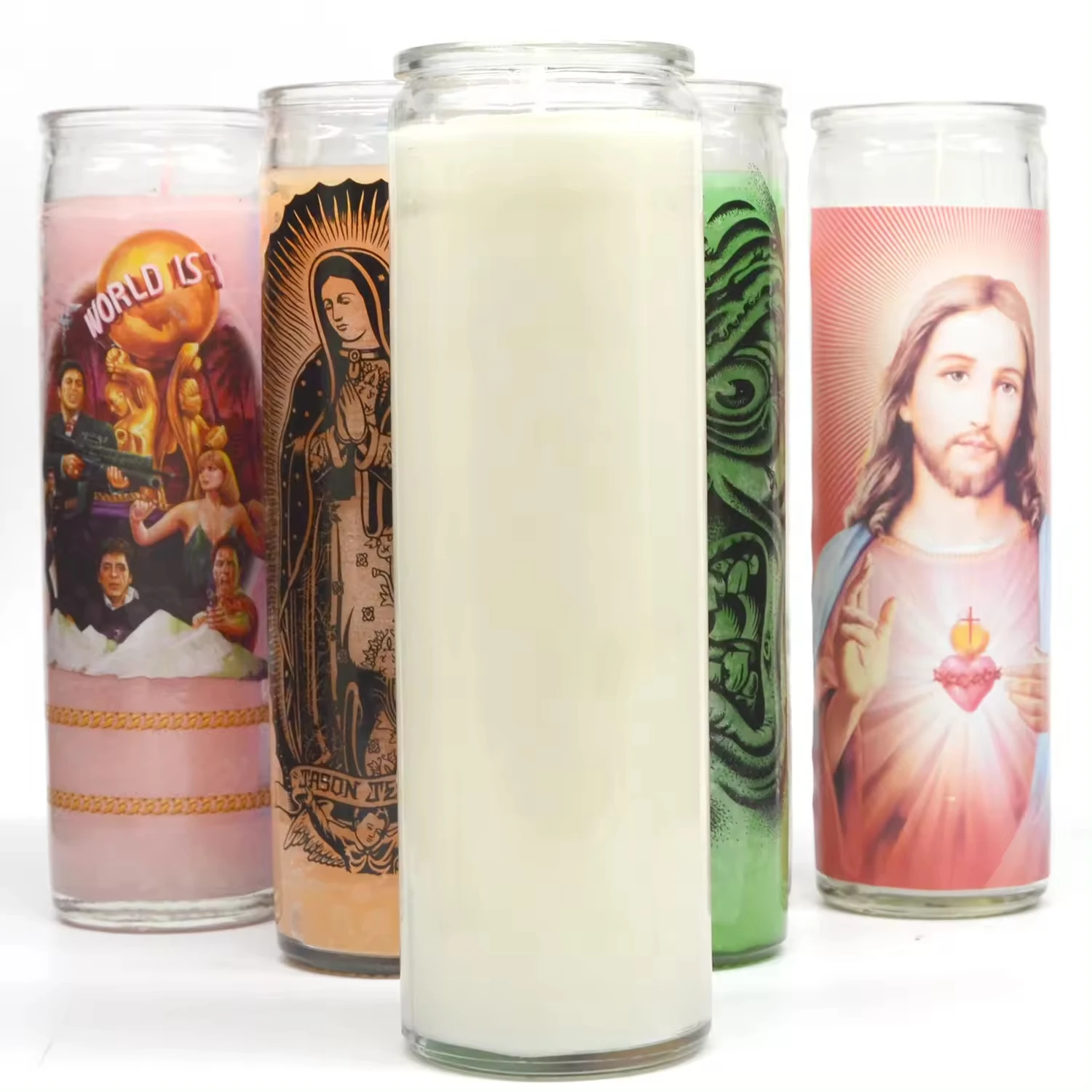 clear cylinder religious candle spiritual candles 7 day prayer religious candles