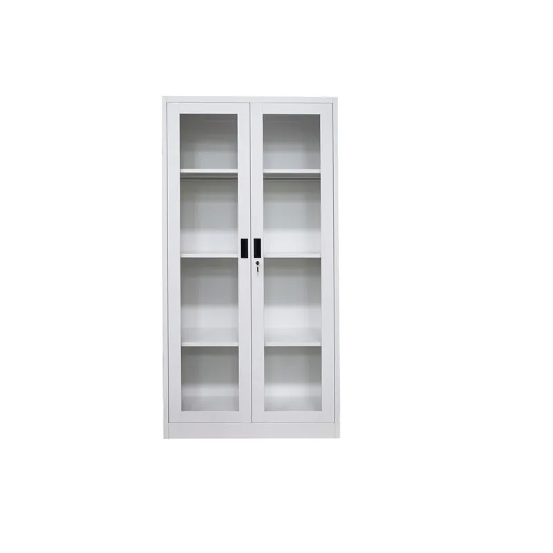Good quality wooden bookshelf two open glass doors