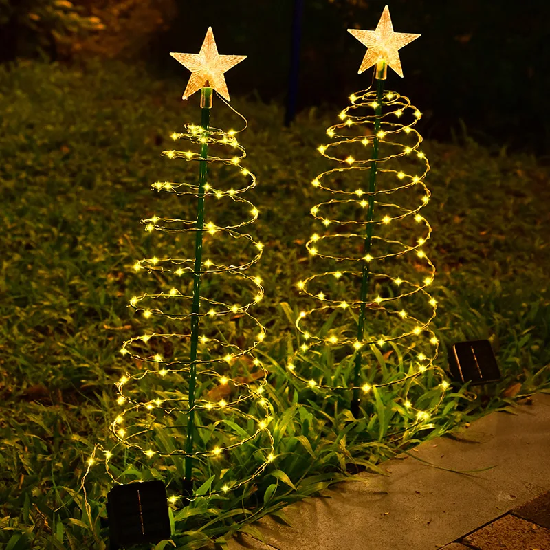 New Solar Christmas Tree Lamp Led Outdoor Waterproof Garden Festival Atmosphere Decorative Lawn Lamp