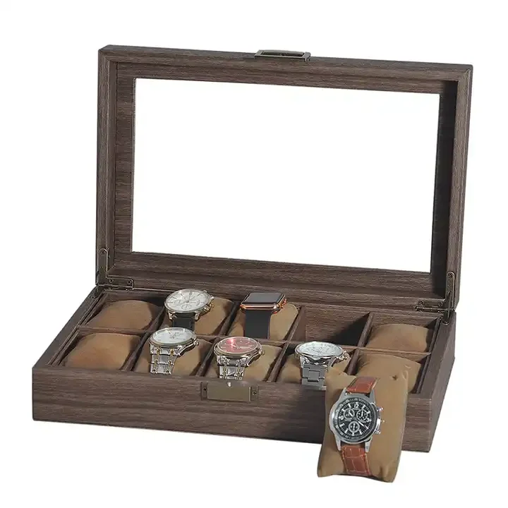2 Grid Antique Leather Jewelry Bracelet Watch Display Holder Box Case Organizador De Relojes Caja Reloj