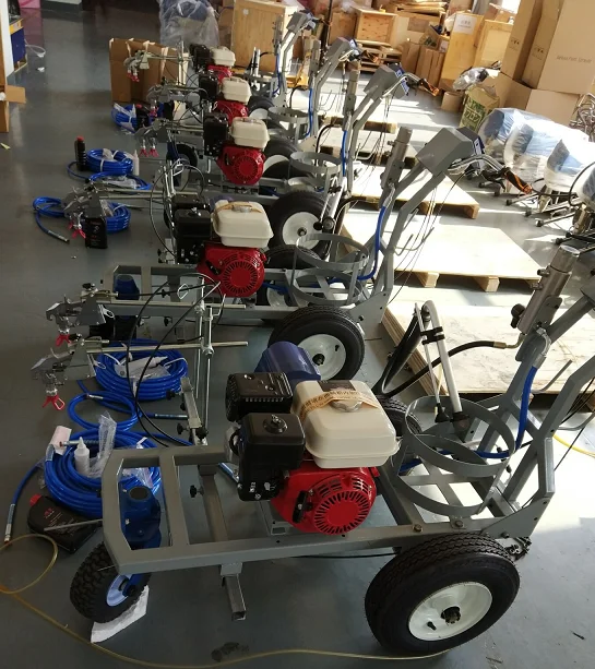 HB5900 cooling paint line striper for road surface,  Hand-push petrol airless paint sprayer powerful road line marking machine