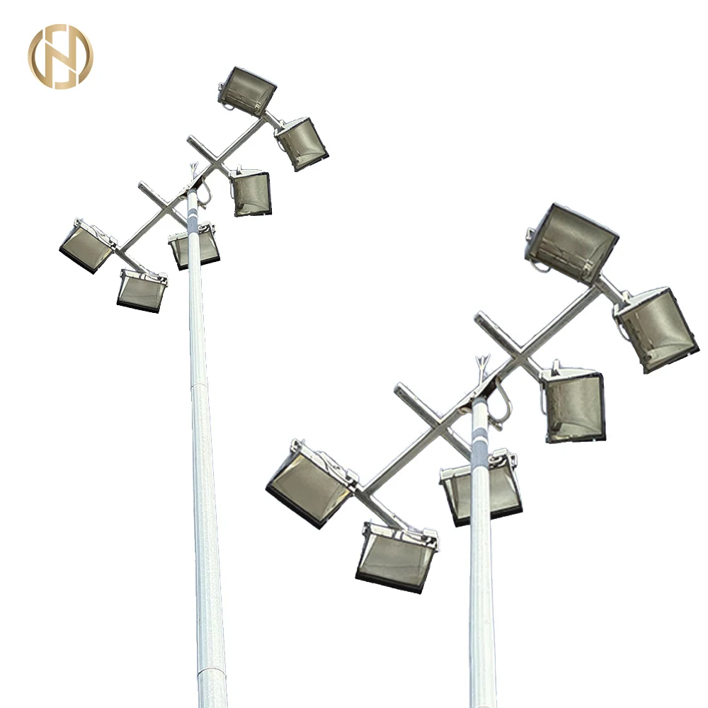 Customized High Quality Outdoor High Mast Lighting Pole Hot Dip Galvanized 18M High Mast Lamp Poles