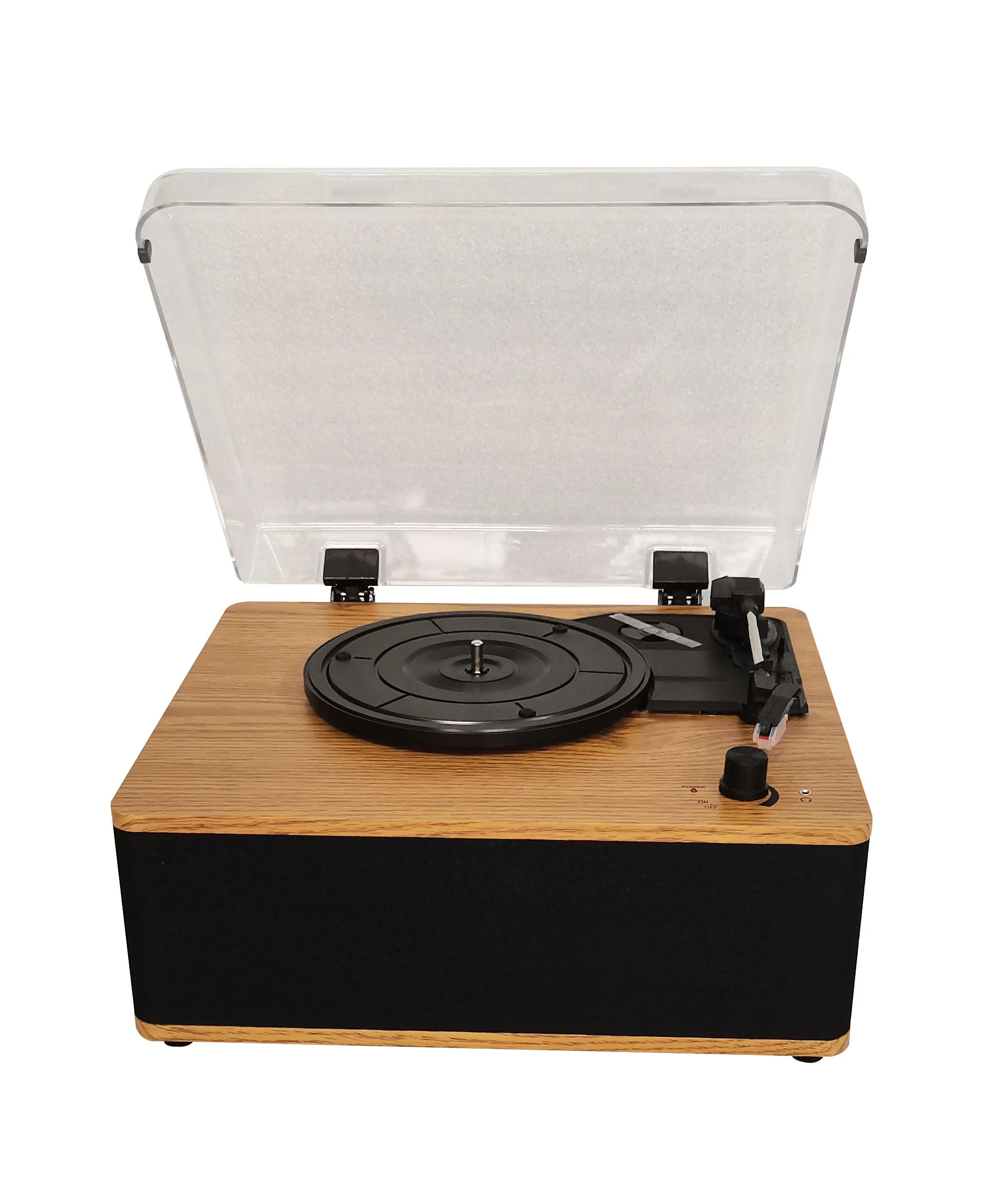 New retro wooden vinyl record player turntable gramophone phonograph
