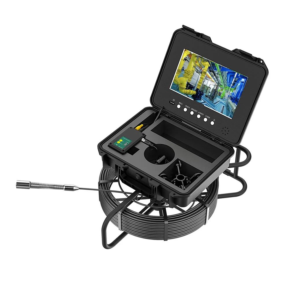 Price Pipe Inspection Camera H.265 10.1 Inch Display 50M With DVR Self Leveling Support Recording