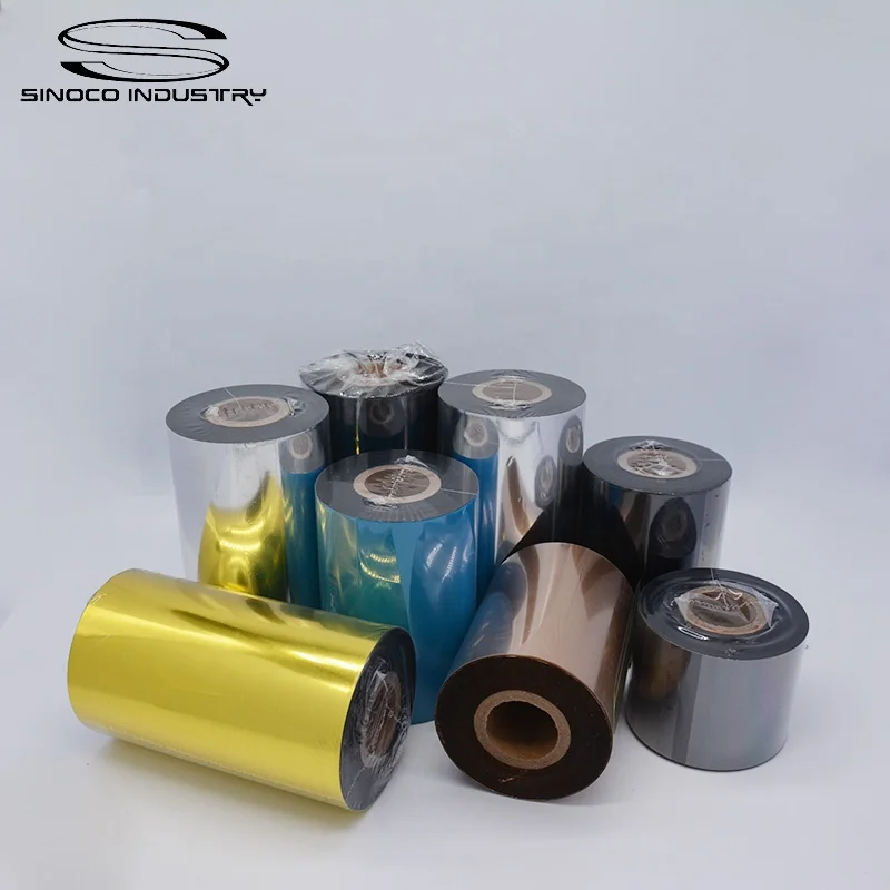 Factory Price Shiny Metallic Gold/Silver Thermal Transfer Ribbon Matt Gold/Silver Barcode Ribbon TTR for Zebra Printer