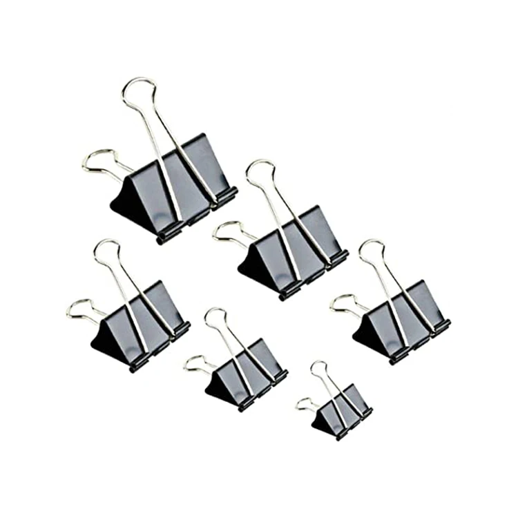 Binder Clips Paper Clamps Custom Assorted Sizes Black Medium Small Mini Binder Clips