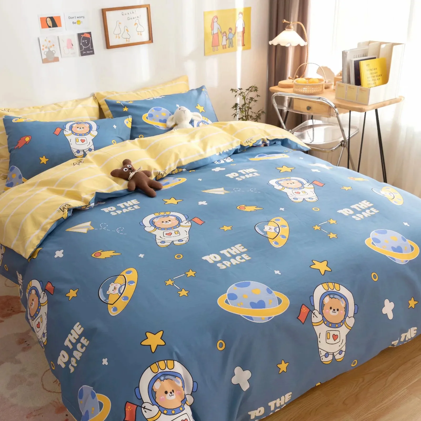 Cartoon 4pcs Bedding Cover Kid Duvet Bedding Set Wholesale Diverse Styles Polyester Cotton Gift Microfiber Fabric 40 Modern KWSD