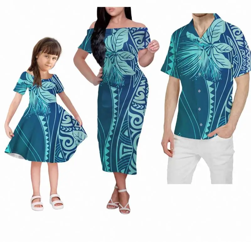 Family Matching Outfits For Designer Set Clothing Clothes Hawaiian Custom Logo Maxi Of Three Hawaii Dresses Summer Outfit