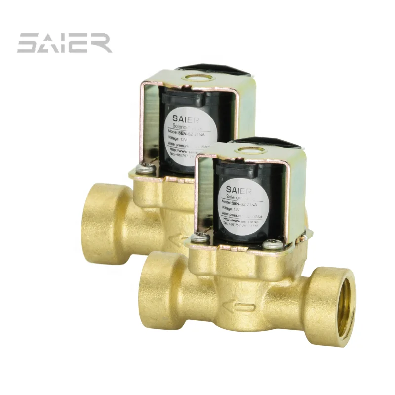 Normally Temperature Water Solenoid Valves Brass 12V 24V Normally Closed 1/2' Electric Magnetic Water Control Valve