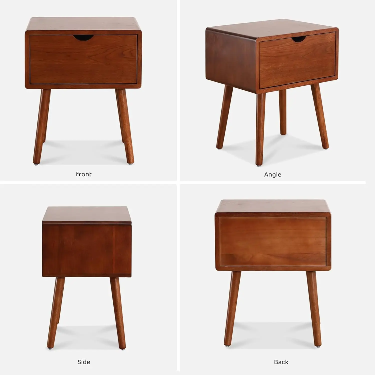 Custom bedside table end side table bedside with 2 drawers and solid wood legs for the bedroom living room locker