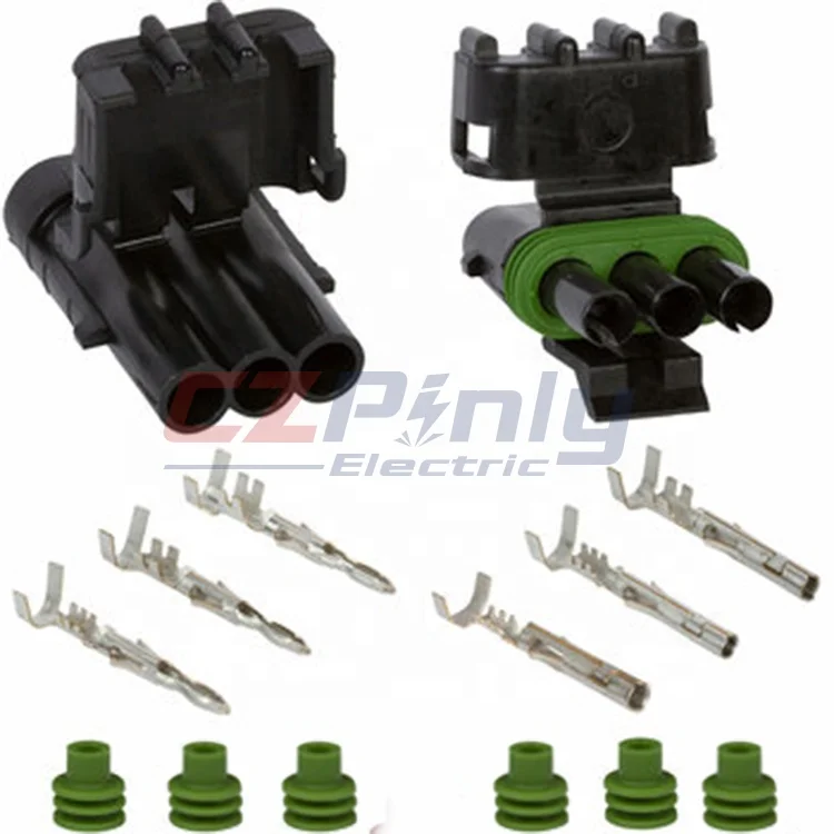 Female Male PA66 PBT 2 pin 3 pin 6 pin Auto Electric Wire Har Delphi Connector