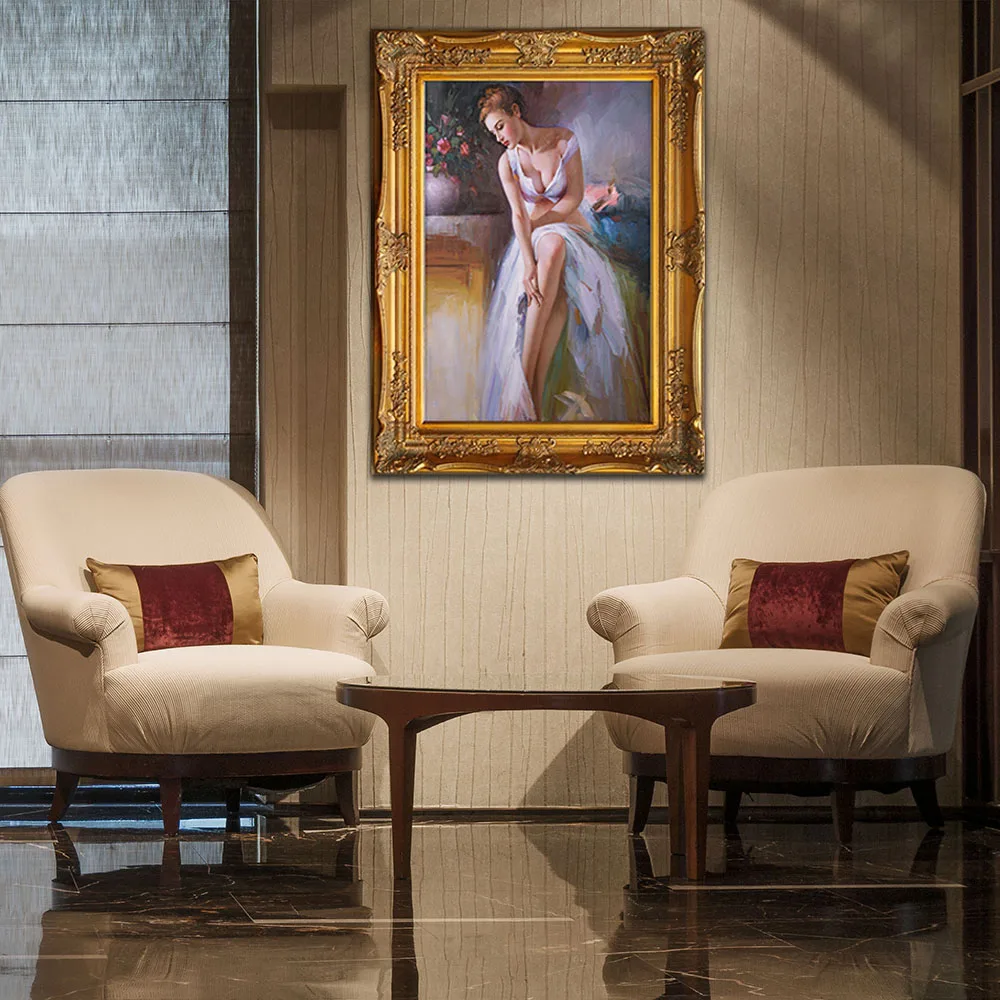 Modern High Quality Customizable Dress Girl Printed Portrait Paintings Wall Decor