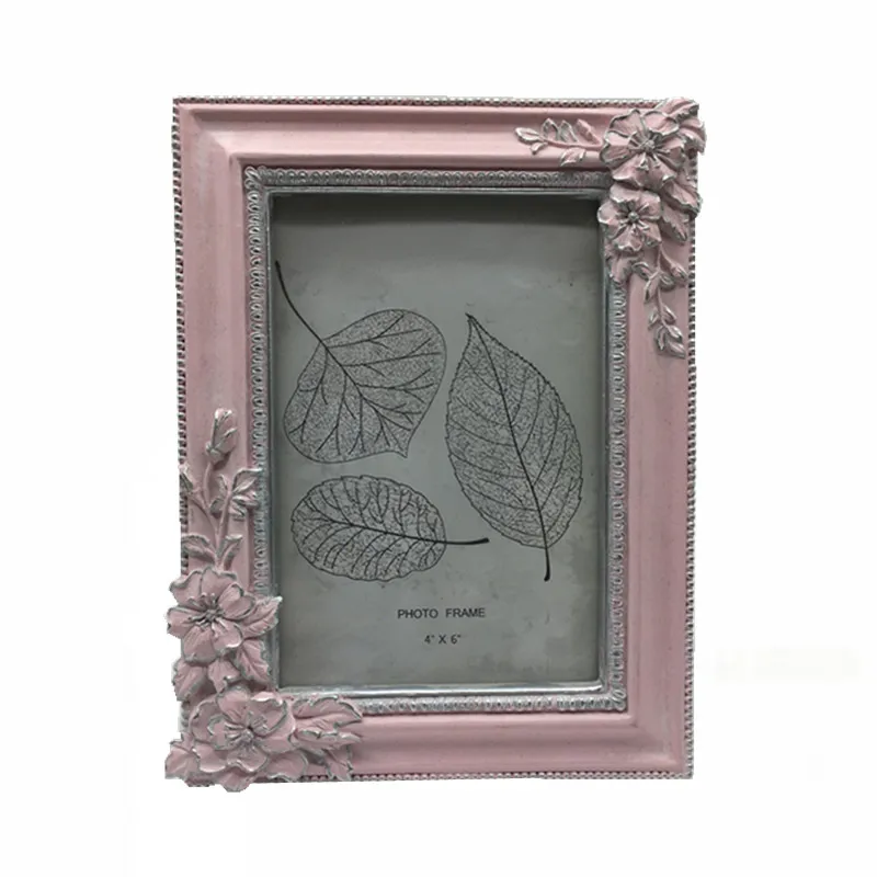4X6 Romantic Pink Floral Wedding Photo Picture Frame