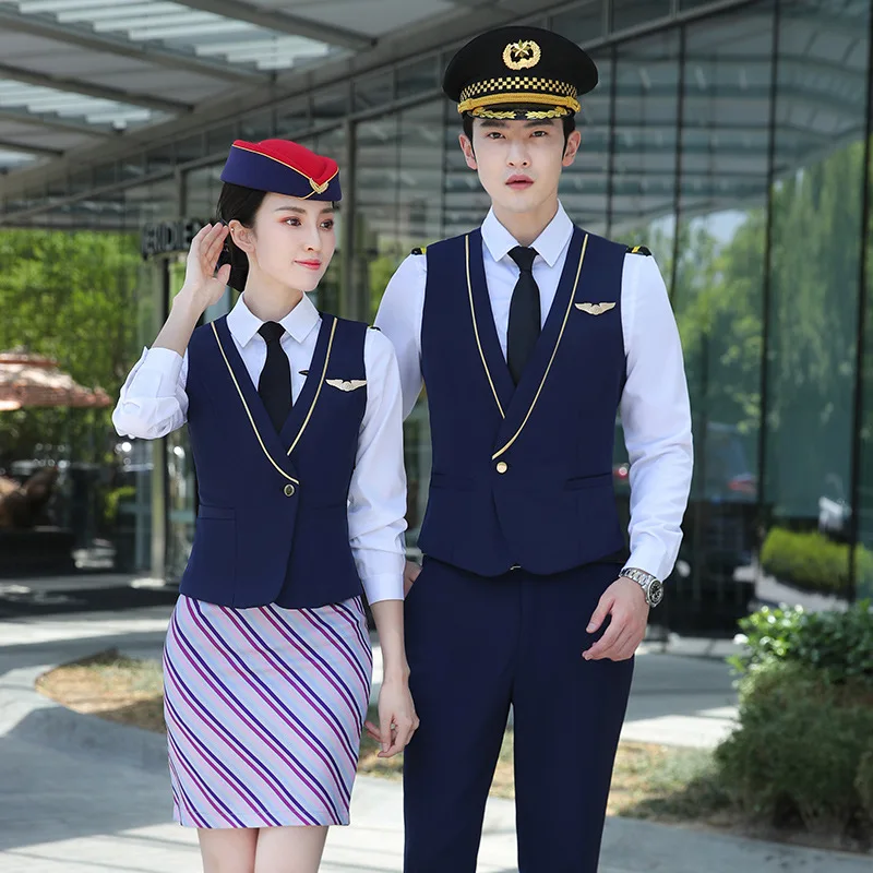 AI-MICH Professional Overalls Long Sleeves Wicks Away Moisture Flight Attendant Uniform Customization Wholesale Aviation