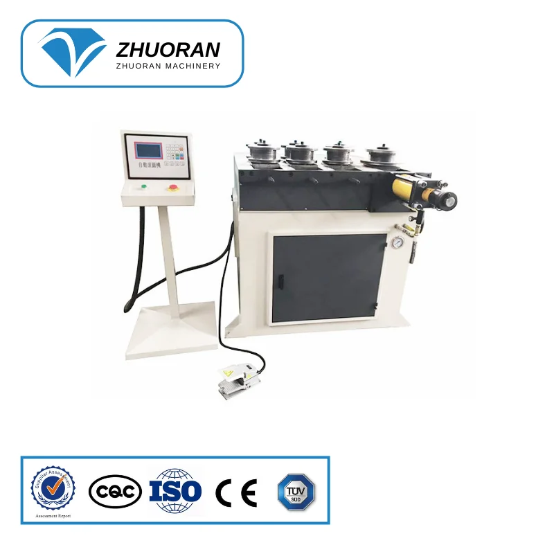 Zhuoran Automatic welding thread cnc line aluminum wrapping copper square tubing tube roller pipe rolling machine (1600331765589)