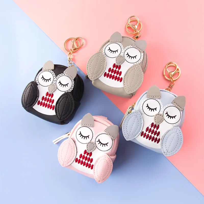 Cute Cartoon Owl Shape Mini Wallet Kids PU Leather Coin Purse Pouch Bag With Competitive Price Key pendant
