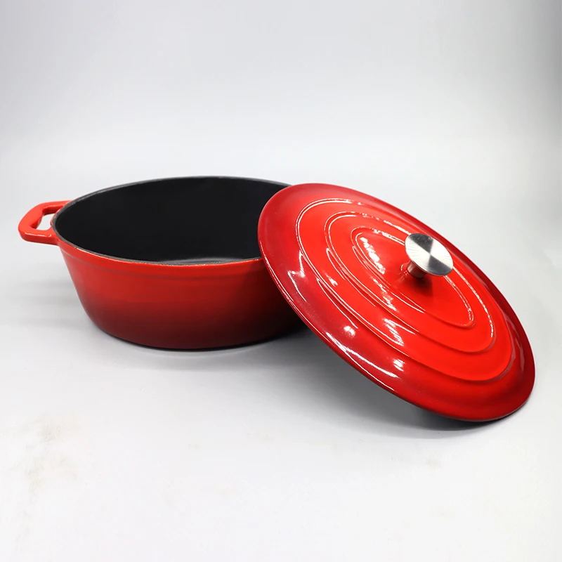 Оптовая цена под заказ Высококачественная цветная эмалированная чугунная посуда