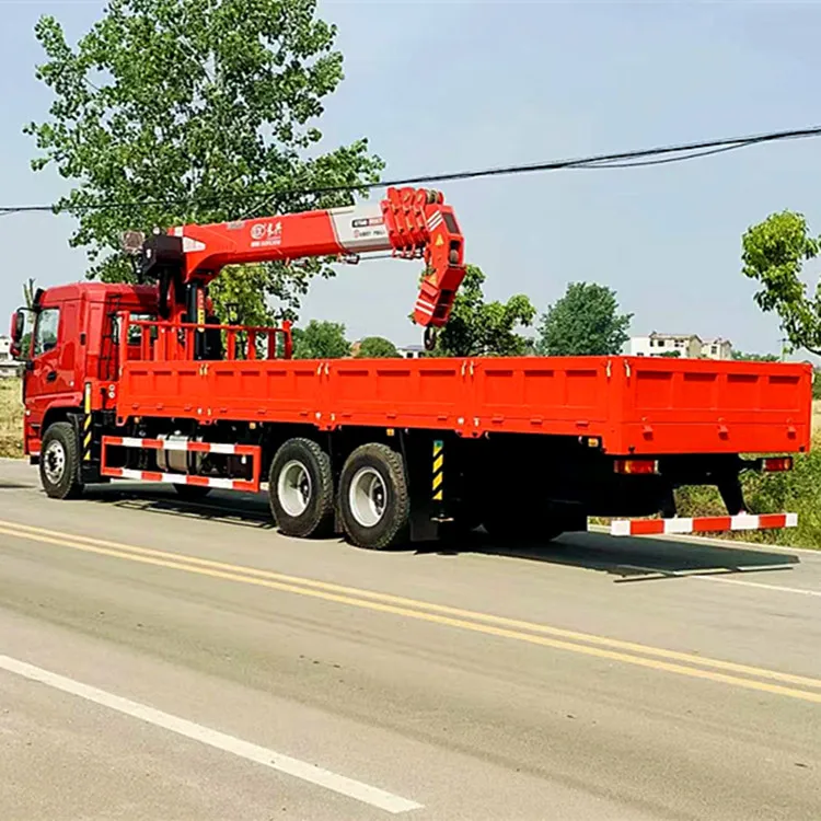 SHACMAN 6x4 Truck mounted crane 12 tons 4 section boom crane various tonnage crane customization