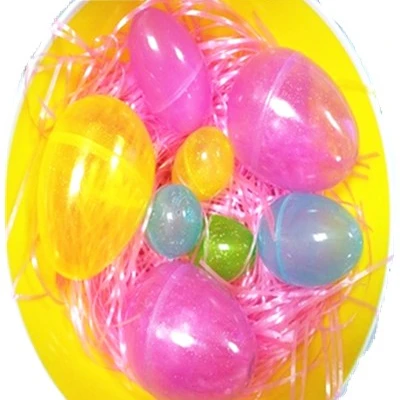 Прозрачные пасхальные яйца в виде порошка, лидер продаж, пластиковые украшения для вечеринок, другие праздничные принадлежности, товары для мероприятий и вечеринок, цветные OEM