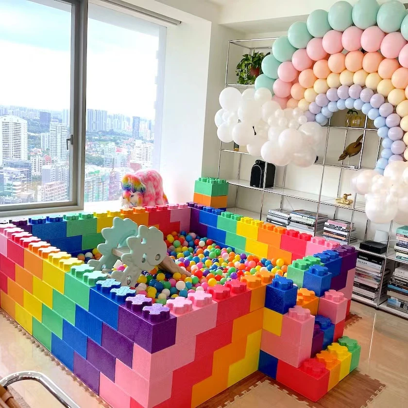 Party Rental colorful epp block Ball Pit  cheap price factory processing indoor round ball pits