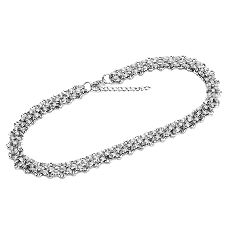 13mm width Tarnish free big chunky statement stainless steel chain necklace & bracelet
