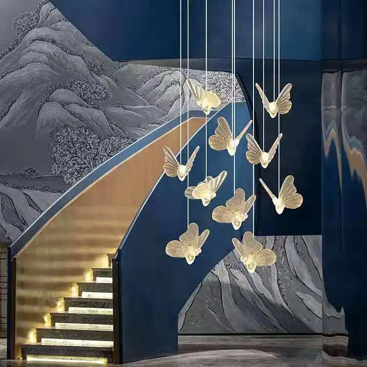 Wedding Acrylic Material Clear Butterfly Light for Wholesale Romance Wedding Hall Hanging Butterfly