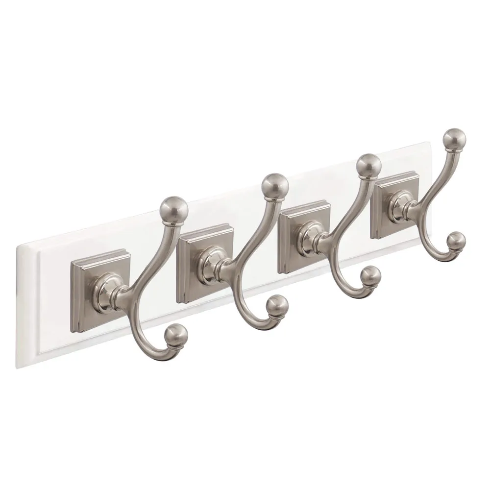 Cubicle Toilet Washroom Comfy Hardware Chrome Plated Padded Nickel Wall Row Coat Hooks Rack