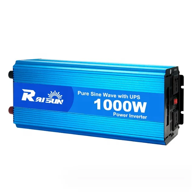 Чистый синусоидальный инвертор Raisun с UPS 12V 24V 48V до 110V 220V 800W 1000W 1500W 2000W 2500W 3000W
