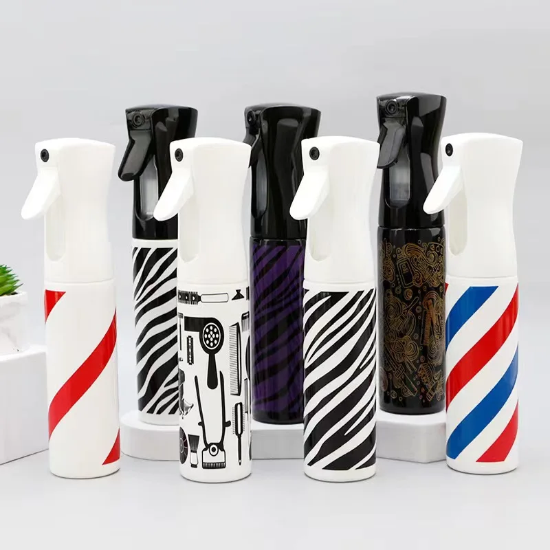 200ml Holland Salon Barber Tool Design Strip Pattern Solid Color Fine Plastic Continuous Misty Hair Spray Bottle