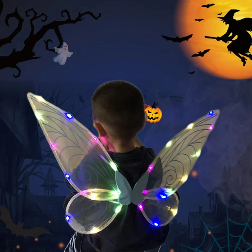 Jumon Fairy Wings Shiny Transparent Princess Wings Angel Wings for Halloween Costume Dress Up