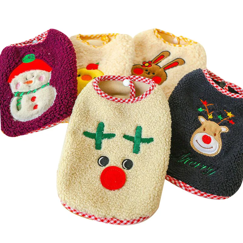 Christmas Pet Clothes Lamb Cashmere Warm Cat Clothes Vest Dog Clothes