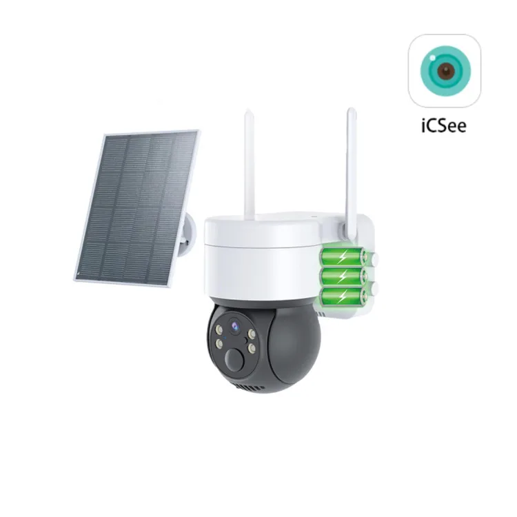 ICSEE 2mp Pir Human Detection wifi Ptz Night Vision 2 Way Audio Home solar powered security camera system wireless outdoor