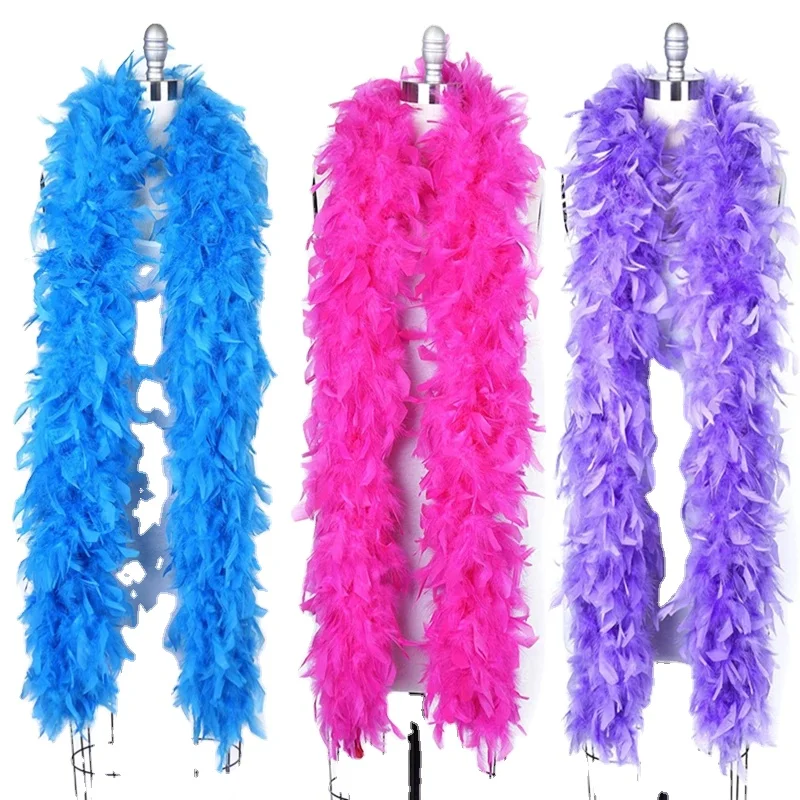 Wholesale Cheap Fashion 2M Dyed Colors Fluffy Turkey Marabou Feather Boas Trimming