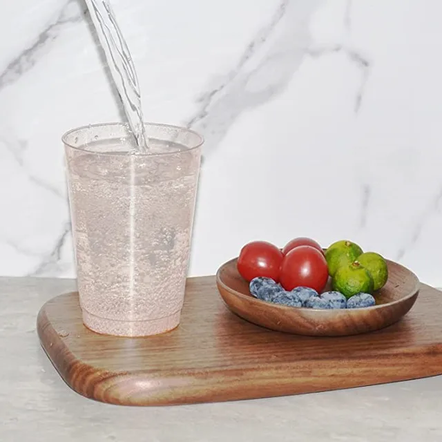 New Arrival Wedding Party Easy Clean 12 Oz Rose Gold Glitter Heavy Duty Plastic PS Disposable Cups