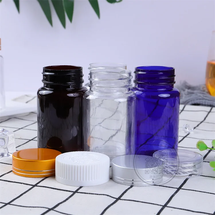 Medical 60ml 80ml 100ml 120ml 150ml 200ml Round Pet plastic Capsule Packaging Bottle