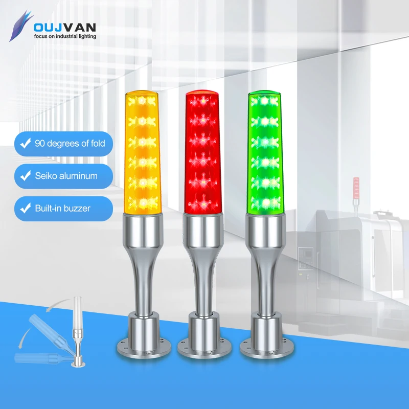 High Quality Hidden Detachable Base Flashing Warning Tower Lamp Light With Alarm Buzzer