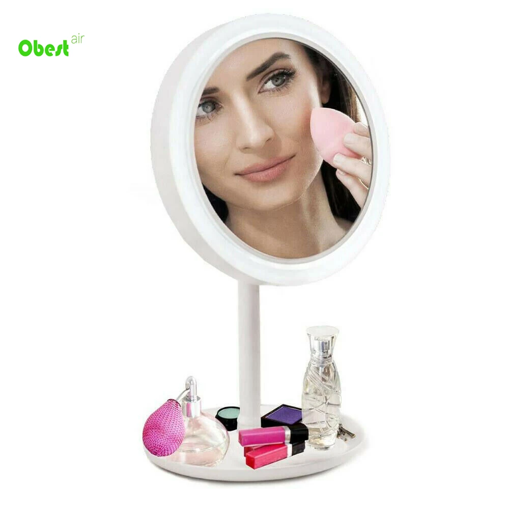 Stand Desktop 3 in 1 5X Magnifying Cosmetic Beauty Breeze LED Light Makeup mirror with Fan