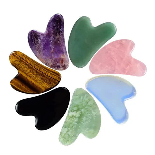 Obsidian Gua Sha stone Beauty face massage roller  jade guasha massage stone for Skin Care