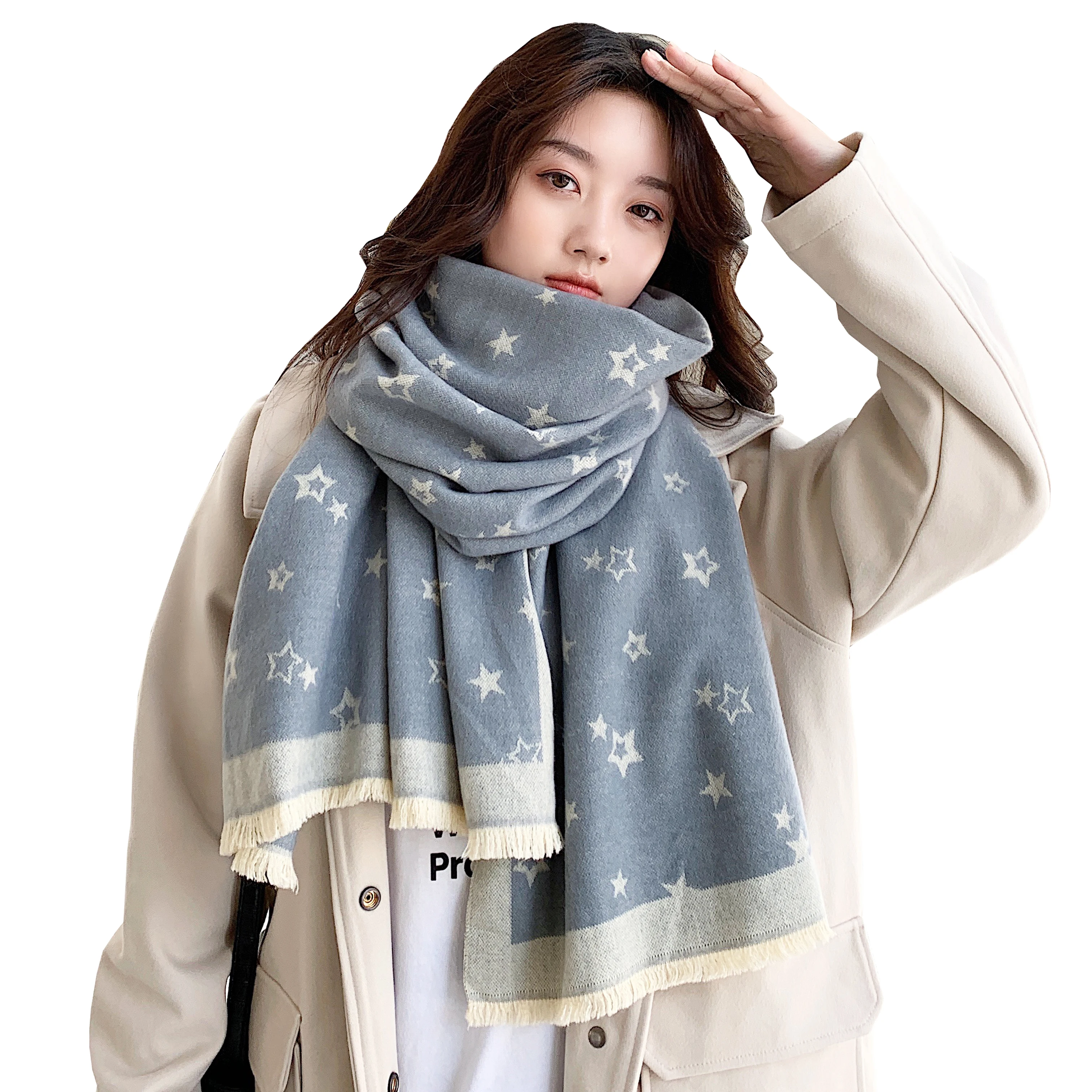 Hot Sale Style Winter Fashion Designer Women Horse Jacquard Scarf Pashmina Cashmere Warm Thick Shawls Scarfs