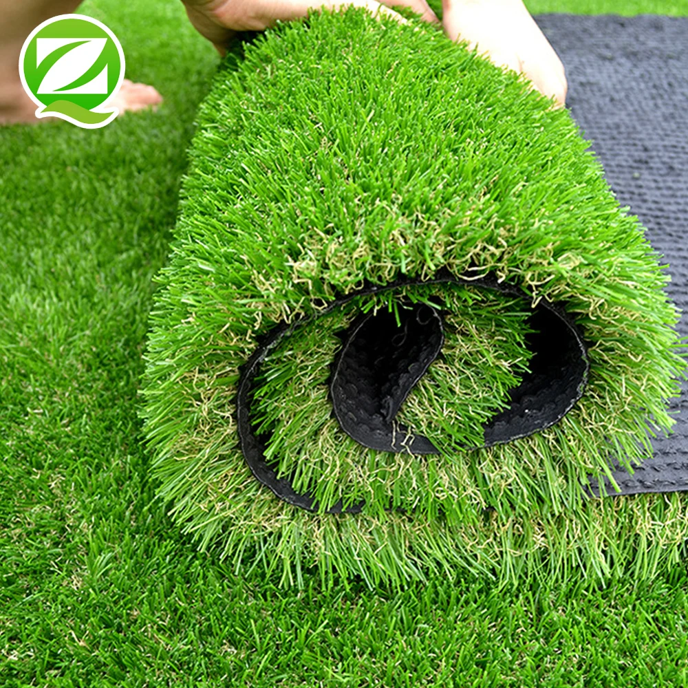 QINGZHOU L001 Custom 40mm Pile Height Synthetic Turf Grass Carpet PP & PE Material Artificial Grass For Wall Decoration