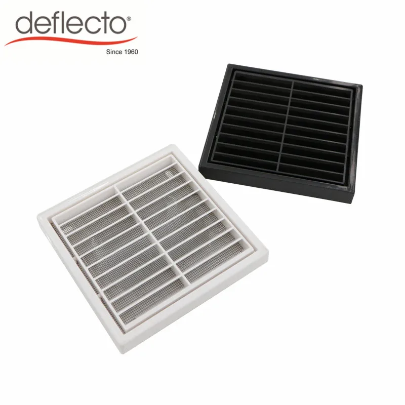 4 Inch 100mm Air Vent ABS Louvred Wall Vent Grille with Flyscreen Cover for Internal Or External Use, Easy Installation