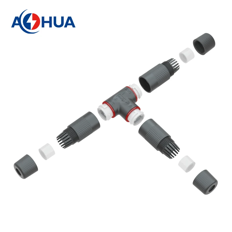 RJ45 Waterproof Connector Electrical T Connector Waterproof Cable Connector 3 Way Quick Lock Fast Connect