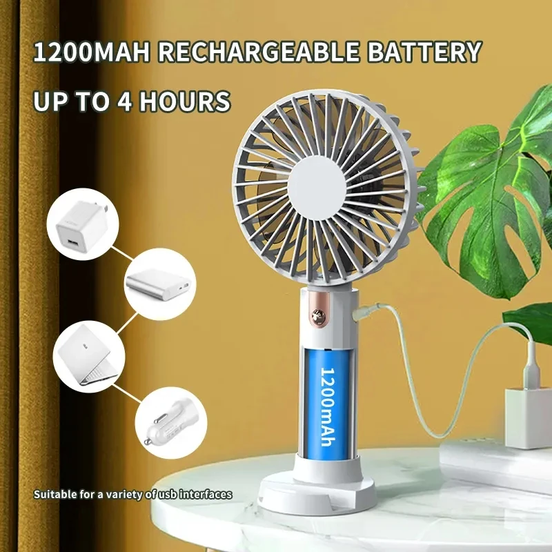 Custom Wholesale Bulk 3 In 1 Personal Small Portable Hand Held Table Usb Charging Fan Rechargeable Mini Handheld Fan