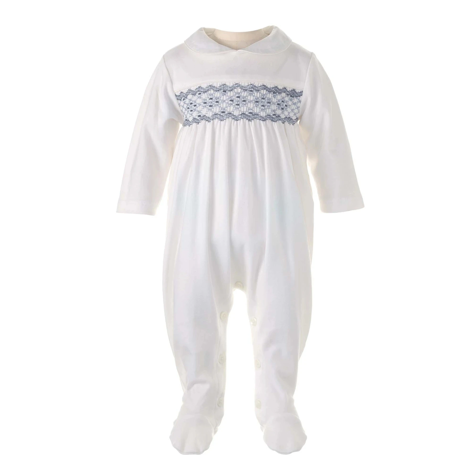 Unisex Baby Organic Cotton Onesie Rompers Jumpsuit Footed Pajama peter pan collar trimmed babygro