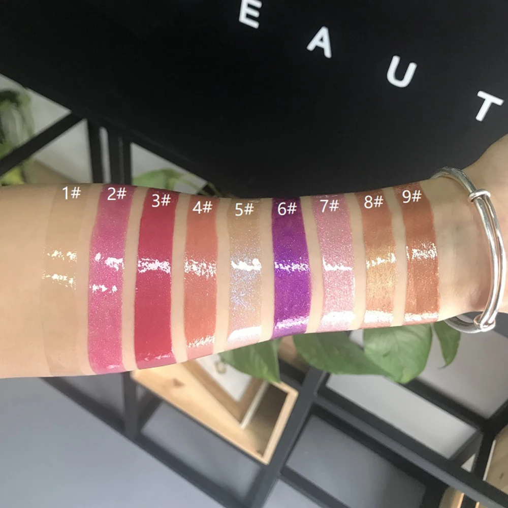 
9 color moisturizing lip gloss shiny jelly lipgloss Clear lip glaze Private Label 